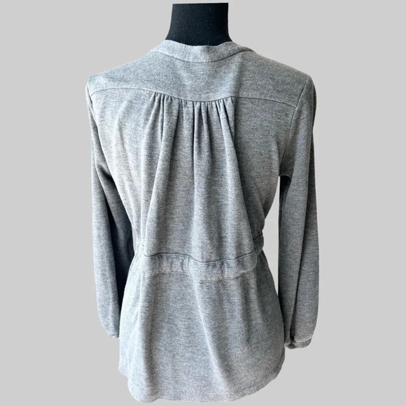 Club Monaco Tie Front Draped  French Terry Cardigan - Picture 2 of 13